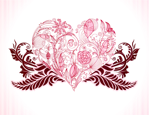 free vector Love the composition pattern vector